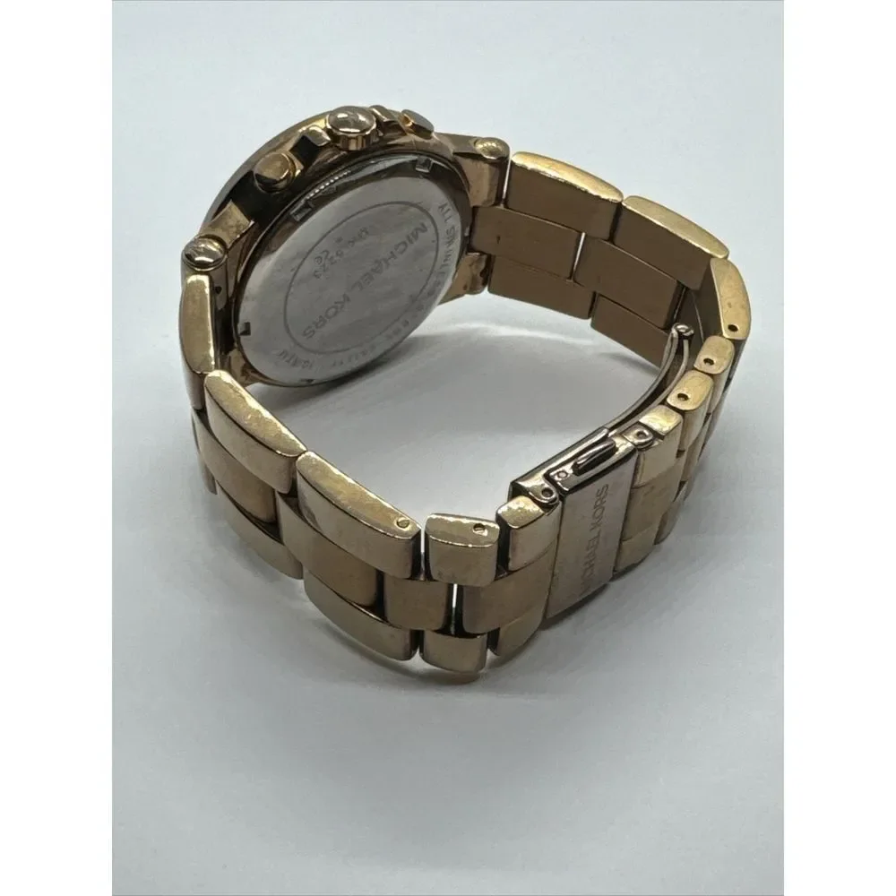 Michael Kors Runway MK5223 Women's Rose Gold-Tone Analog White Dial Watch JNA806